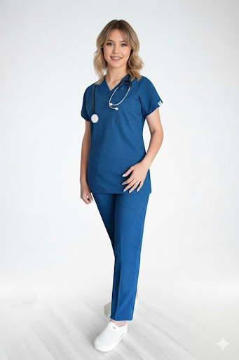 Unisex V-neck scrub set in various colors