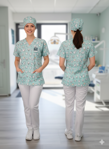 Unisex dental scrub top