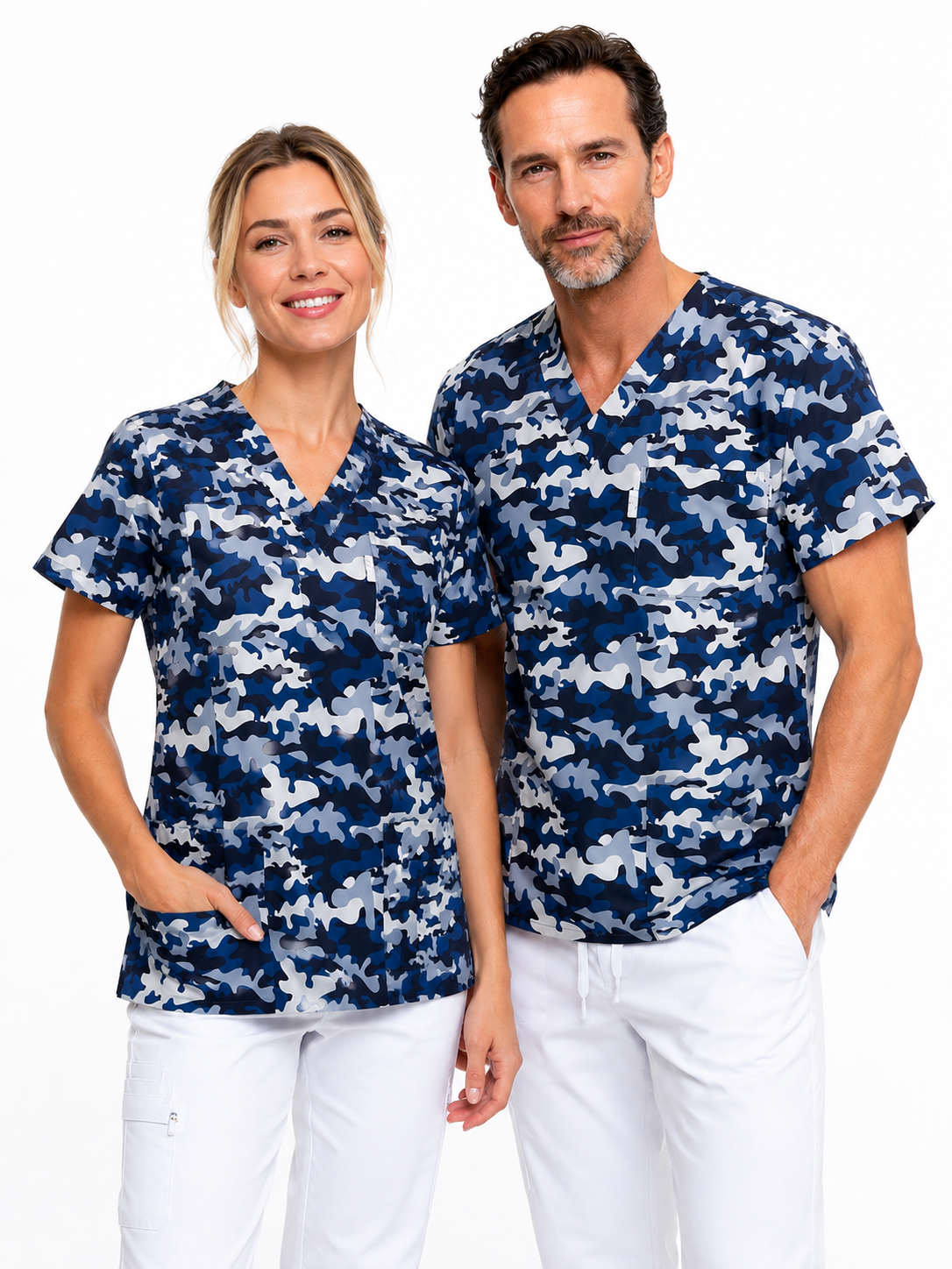 Tunique Médicale Mixte à Motifs – Blouse Professionnelle Femme & Homme