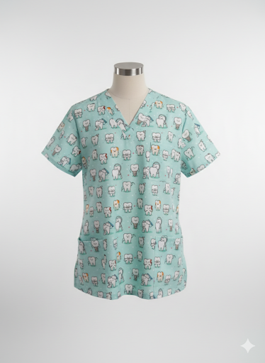 Unisex dental scrub top