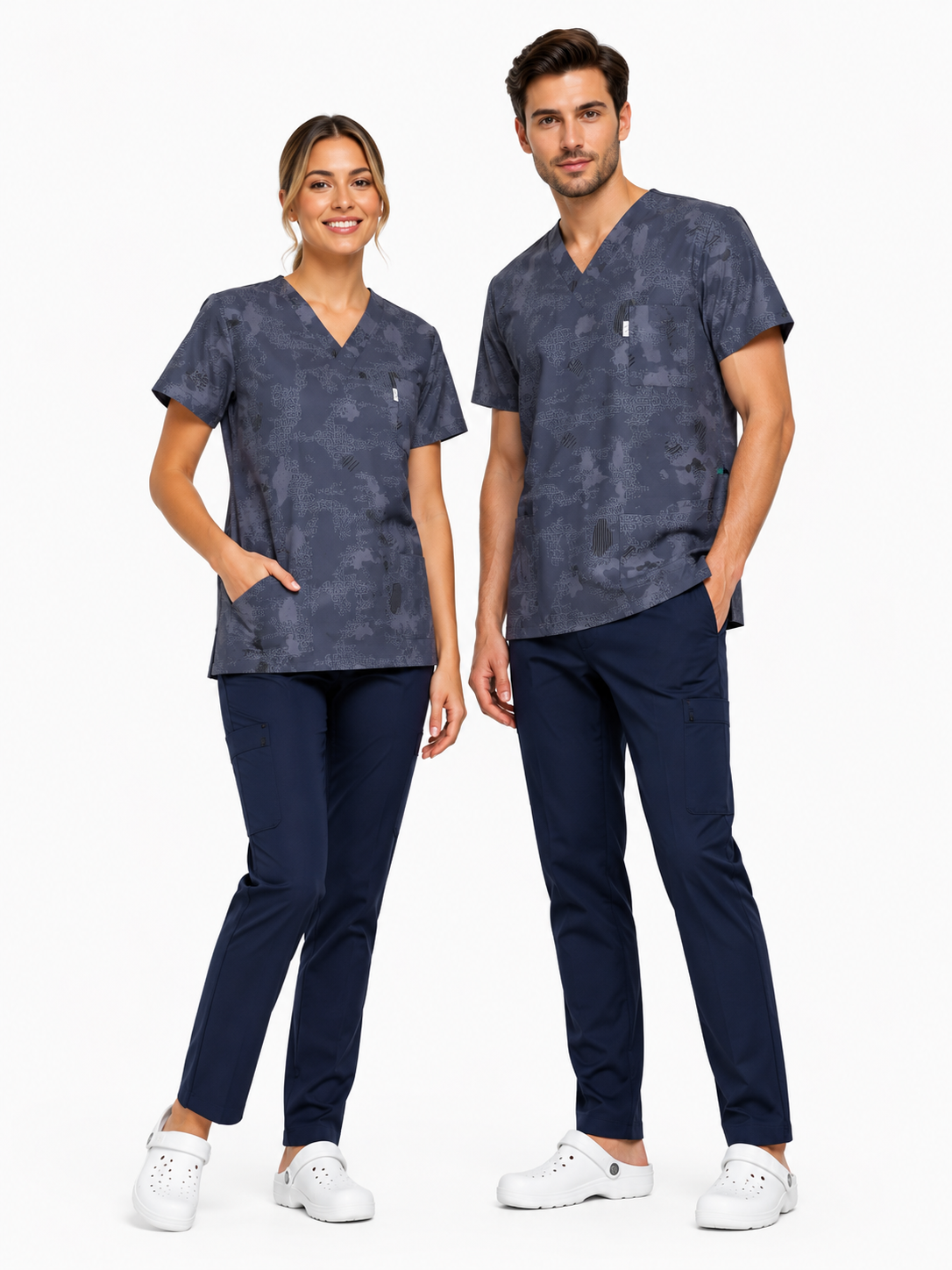 Tunique Médicale Mixte à Motifs – Blouse Professionnelle Femme & Homme
