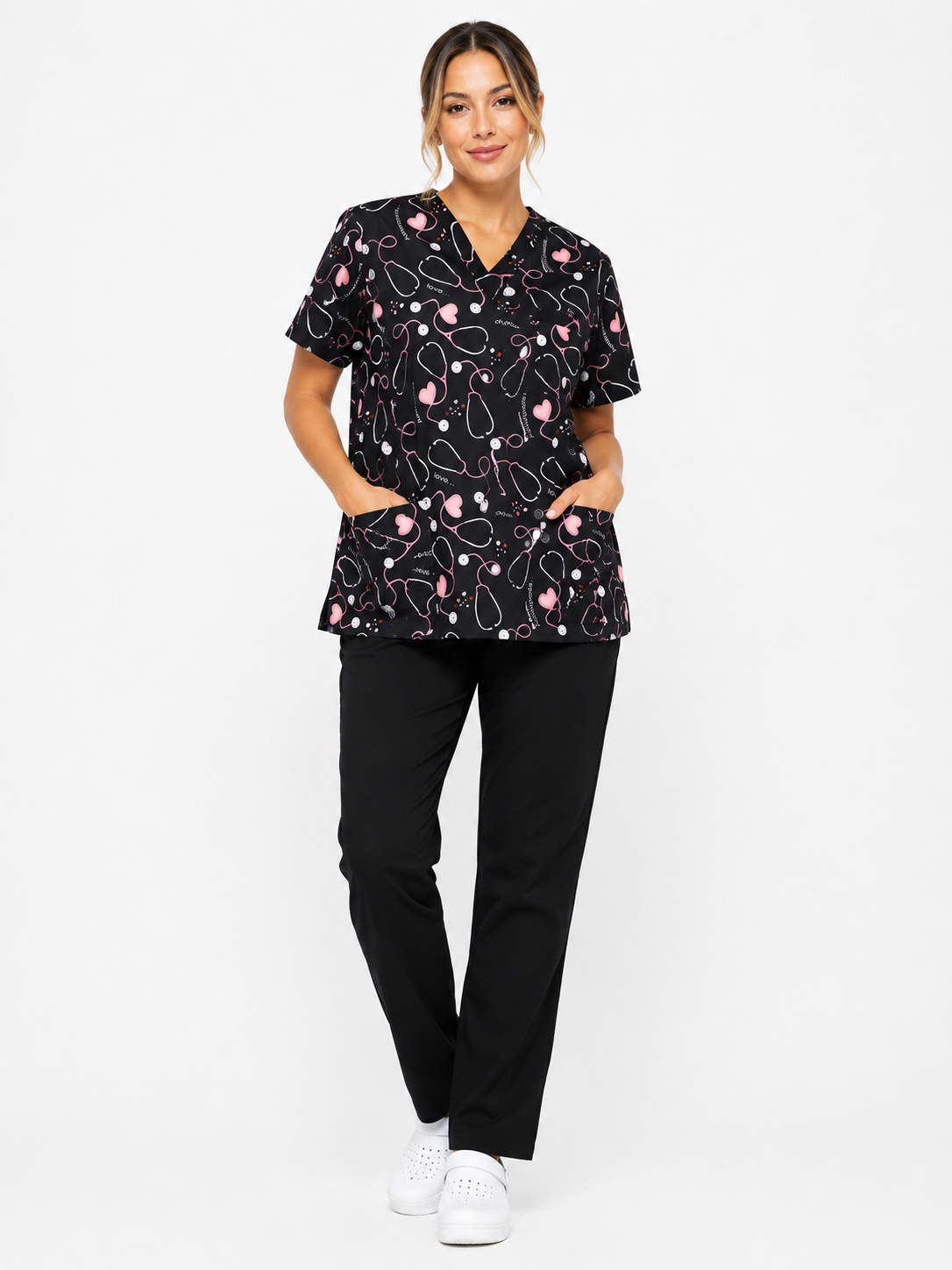 Tunique Médicale Mixte à Motifs – Blouse Professionnelle Femme & Homme