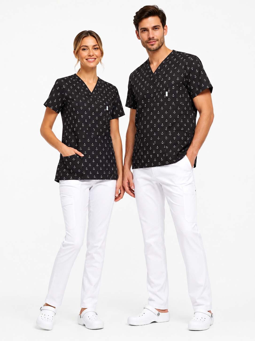 Tunique Médicale Mixte à Motifs – Blouse Professionnelle Femme & Homme