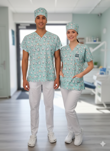 Unisex dental scrub top