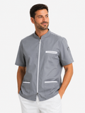 Blouse médicale homme avec fermeture zippée – 100% coton respirant