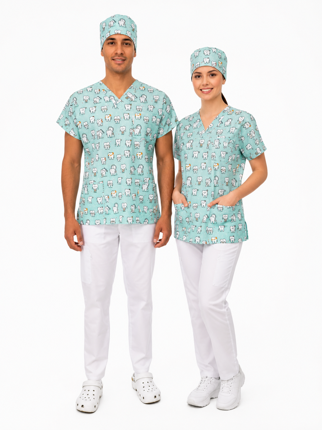 Tunique Médicale Mixte à Motifs – Blouse Professionnelle Femme & Homme
