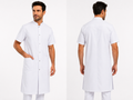 Blouse médicale mixte blanche longue pour laboratoire, école, pharmacie et dentiste