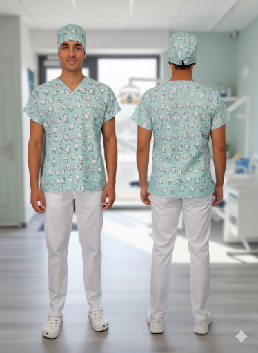 Unisex dental scrub top